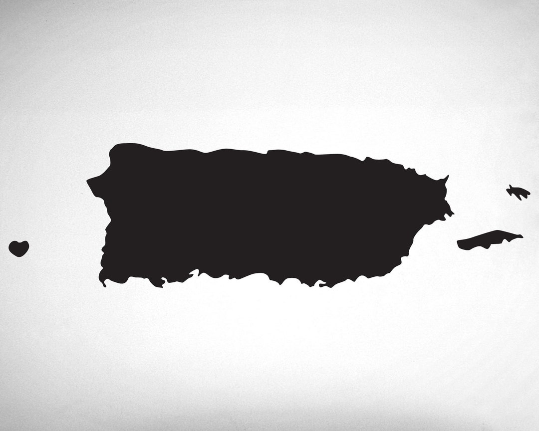 Puerto Rico Map Sticker: Wall Decal - 0425 - Etsy