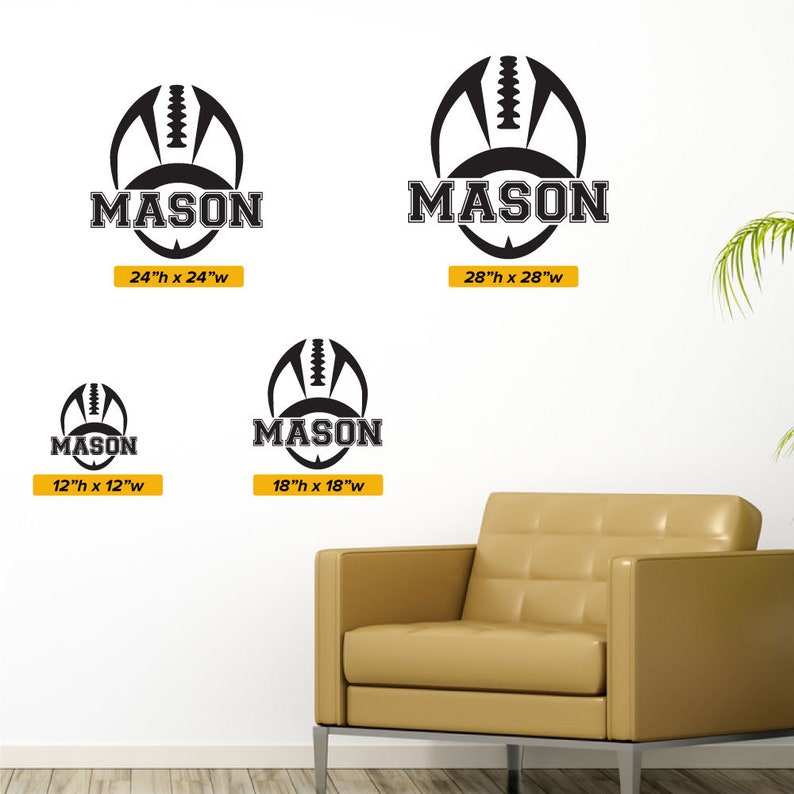 Custom Football Name Wall Decal 0119 Personalized Football Etsy