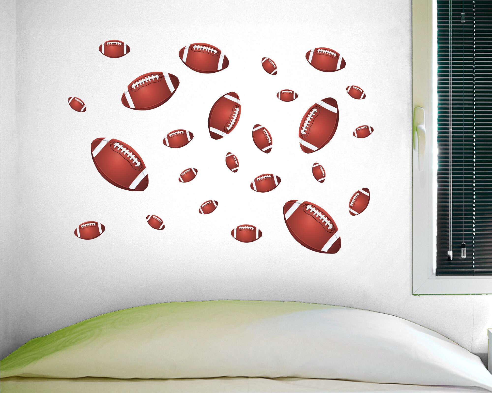 Football Wall Stickers Qty 23 Football Peel and Stick Wall Etsy