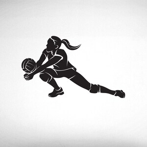 Girls Volleyball Wall Decal: Dig, Slide, Bump - 0298