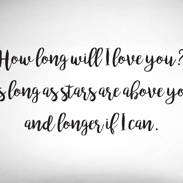 Long Will I Love You - Etsy