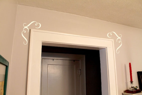 Decorative Door Frame Design Decal 0100 Door Frame Wall Art Door Wall Decal Border Wall Decal Border Decal Door Decorations