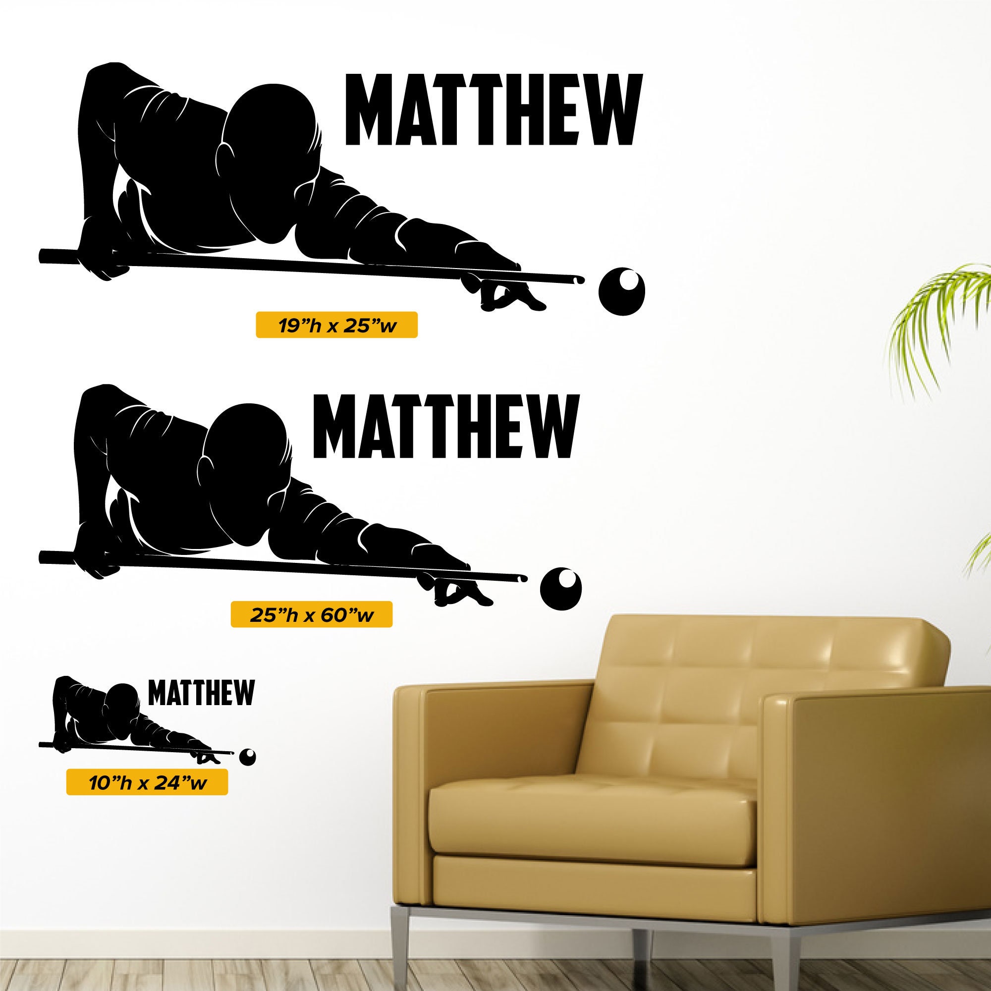 Custom Pool Player Decal 0435 Personalized Boys Pool Wall Etsy
