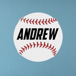 Custom Baseball Wall Decal, Custom Name, 19x19, 0602, For smooth walls only