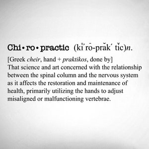 Chiropractic Defenition - Chiropractor Wall Decal - Chiro Decal 0141