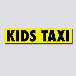 Kids Taxi Sticker, Bumper Sticker, 2&quot;h x 9&quot;w - 0686