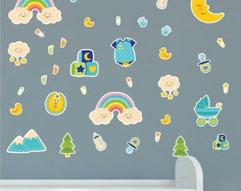 Nursery Wall Decals - Boys and Girls 0733, For smooth walls only