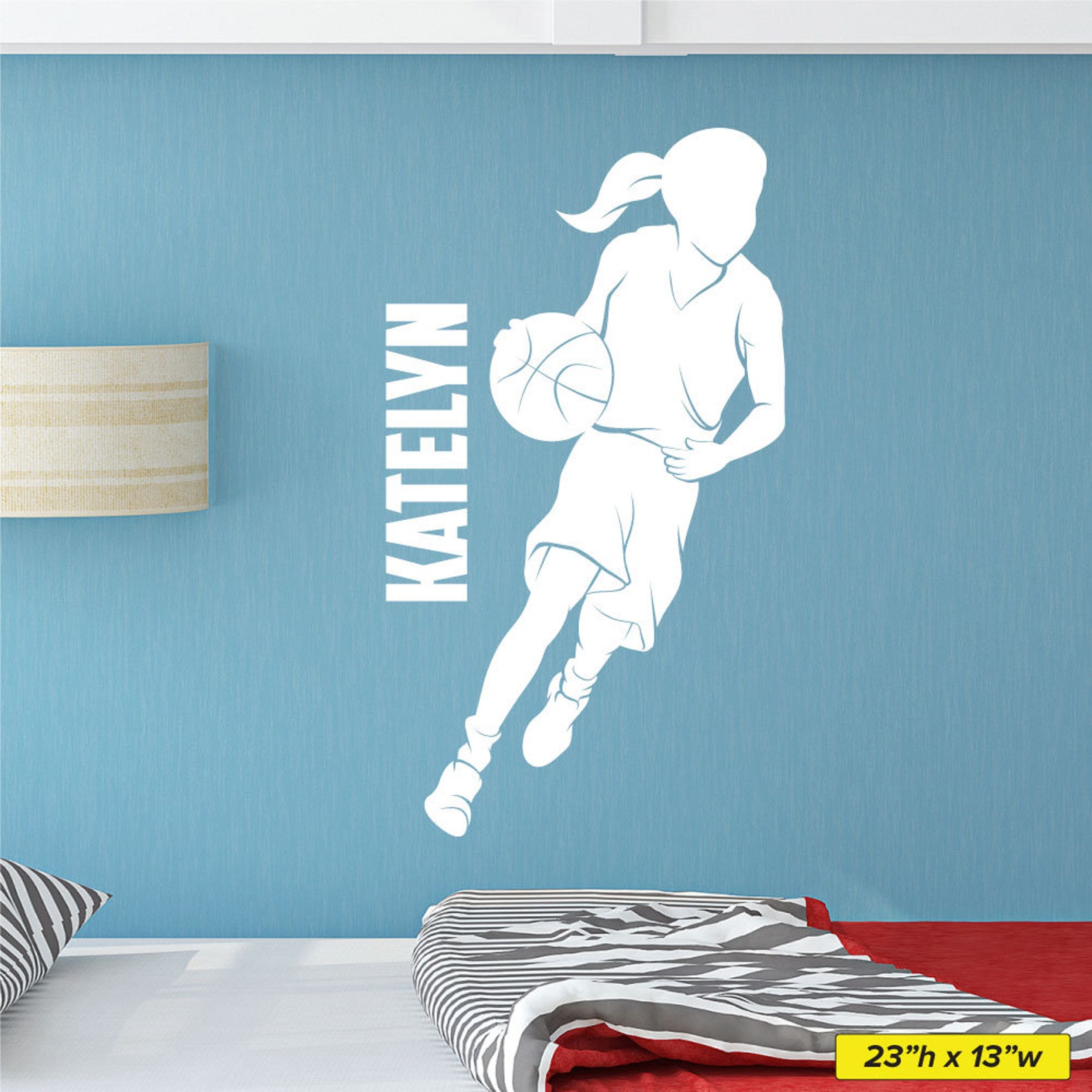 Custom Name Girls Basketball Wall Decal 0265 Home Decor Etsy