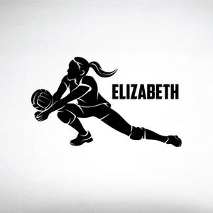 Custom Name Girls Volleyball Wall Decal: Slide Dig Home Decor - 0278
