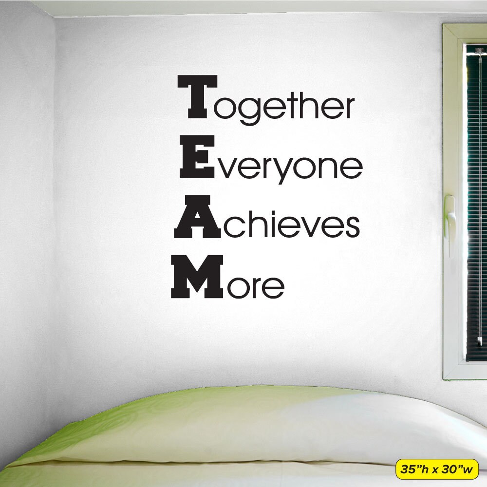 TEAM Together Everyone Achieves More Wall Decal 0176 Home | Etsy