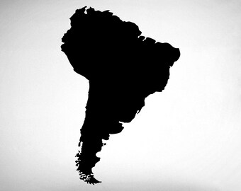 South America Map Sticker: Wall or Bumper Decal - 0419