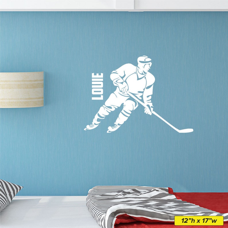 Custom Hockey Player Wall Decal 0288 Ice Hockey Boys Etsy