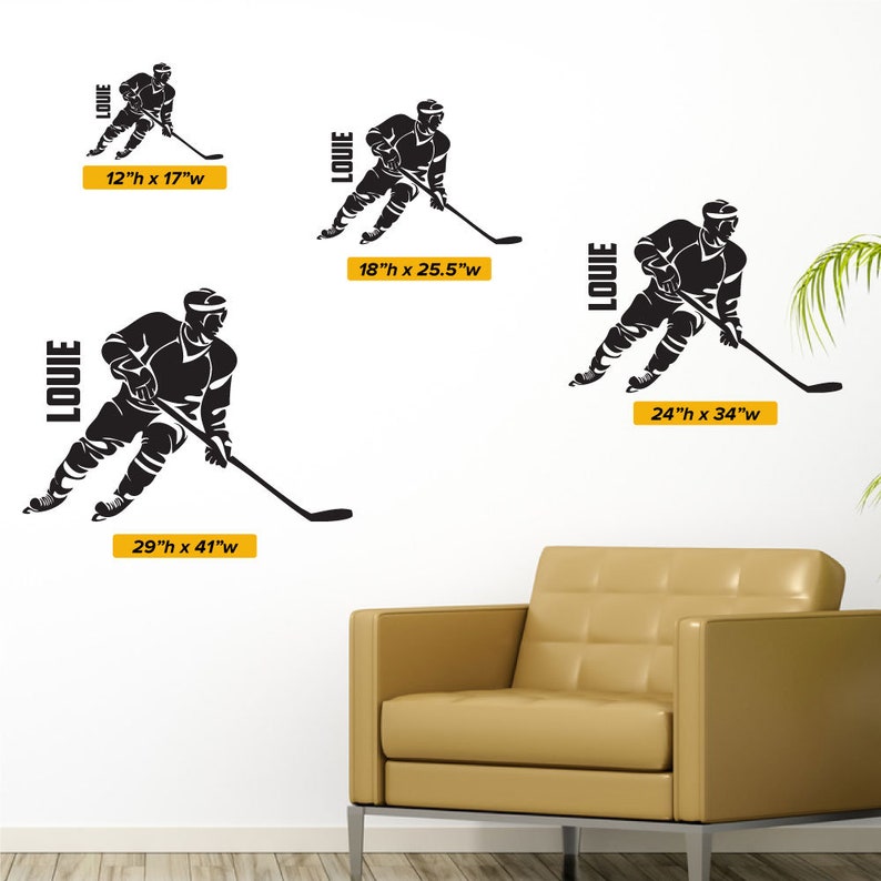 Custom Hockey Player Wall Decal 0288 Ice Hockey Boys Etsy