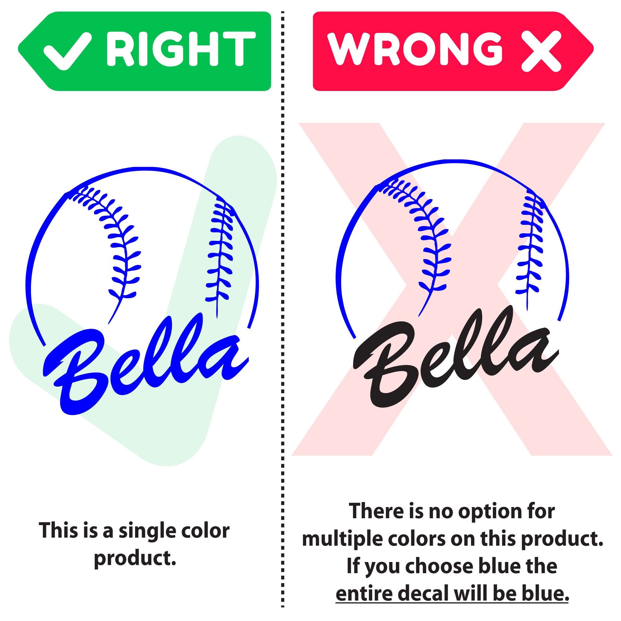 Custom Softball Name Wall Decal 0125 Personalized Softball Etsy