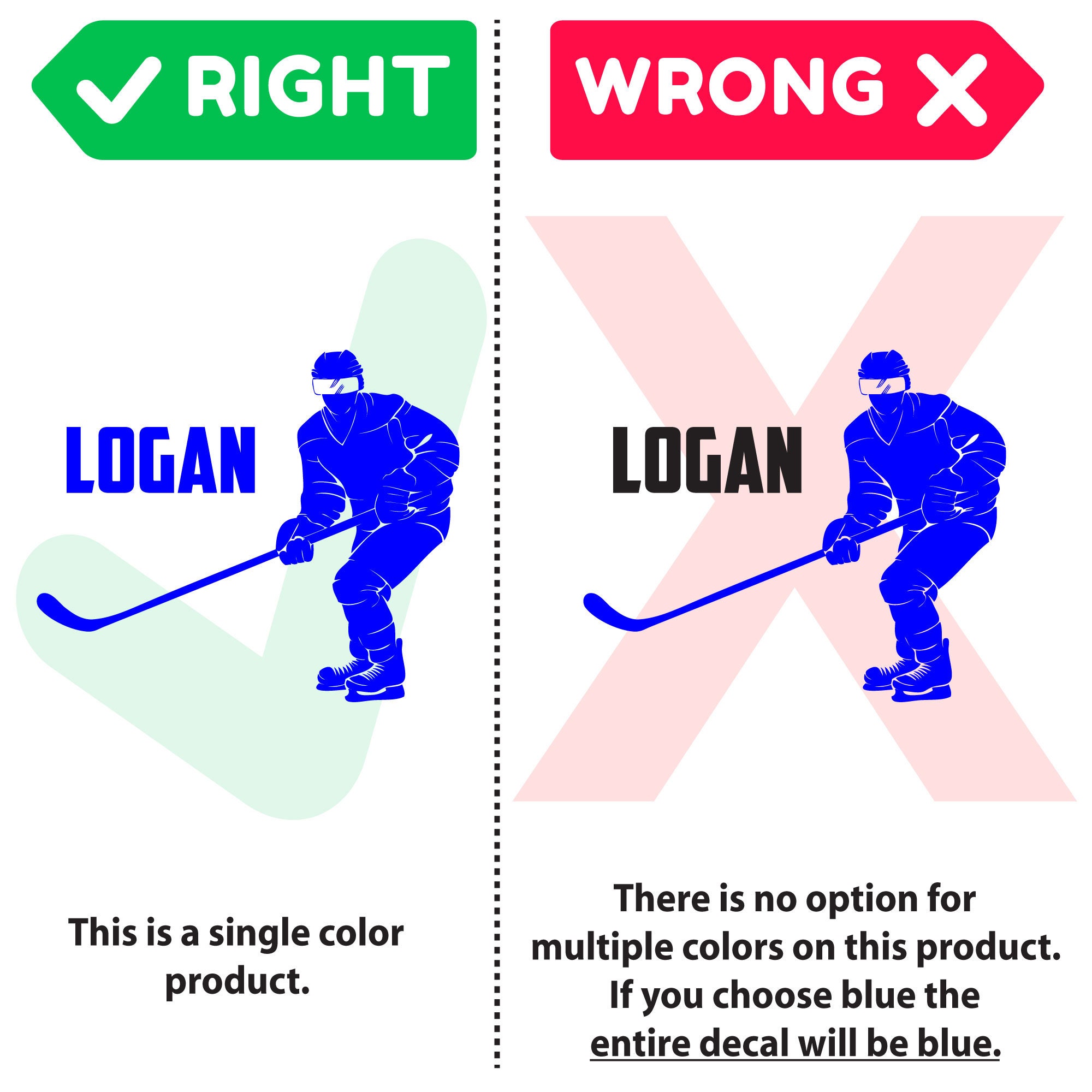 Custom Hockey Decal 0436 Personalized Hockey Wall Decal Etsy