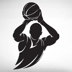 Boys Basketball Wall Decal - 0291- No Name - Wall Decor - Shooting Ball - Jump Shot - Sports