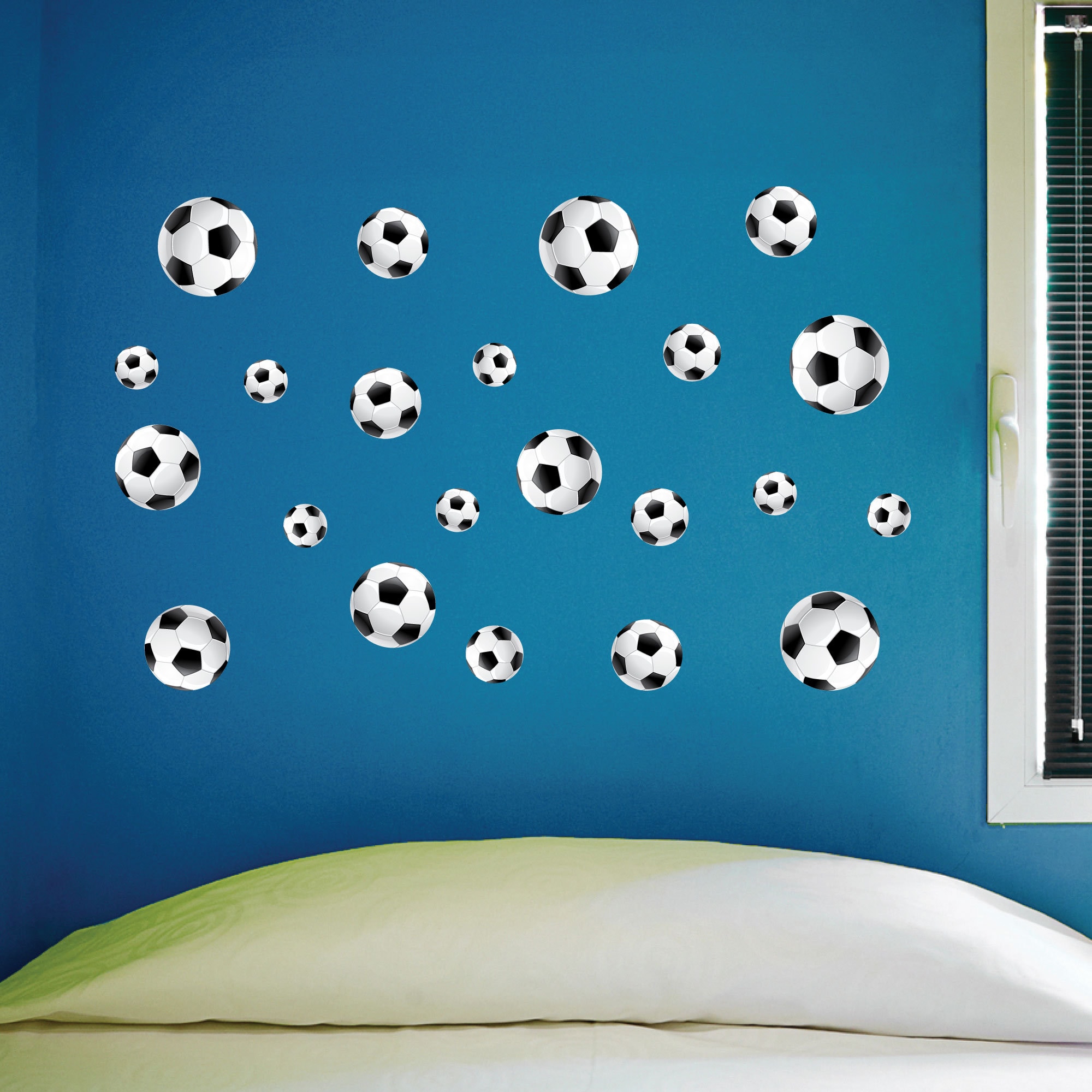 Soccer Wall Stickers Qty 22 Soccer Ball Peel and Stick Wall Etsy