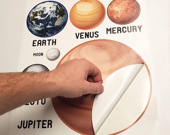 Solar System Wall Decals: Peel and Stick Planet Stickers - 0497