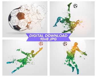 Digital Download Soccer Wall Art - 4 pack - 8x10 - JPG - Futbol Wall Art - 0546