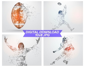 Football Player Wall Art Prints: Abstract Design (Digital Download) - 0547