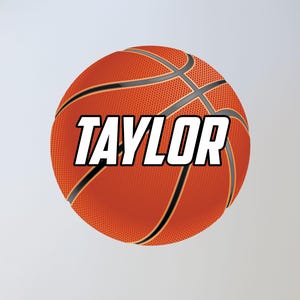 Large Custom Basketball Wall Decal, Custom Name, 28x28, 0556, For smooth walls only