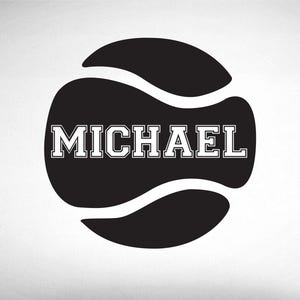 Personalized Tennis Name Wall Decal: Custom Sports Decor - 0123