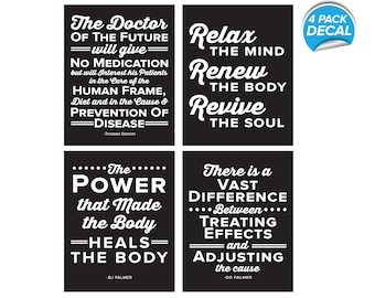 Chiropractic Wall Decals - 11"x14" - Set of 4 - Peel and Stick - 0490 - Chiropractor