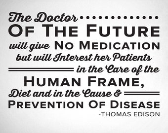 The Doctor of the Future (HER) - Thomas Edison - HER VERSION - Chiropractor Wall Decal - 0146