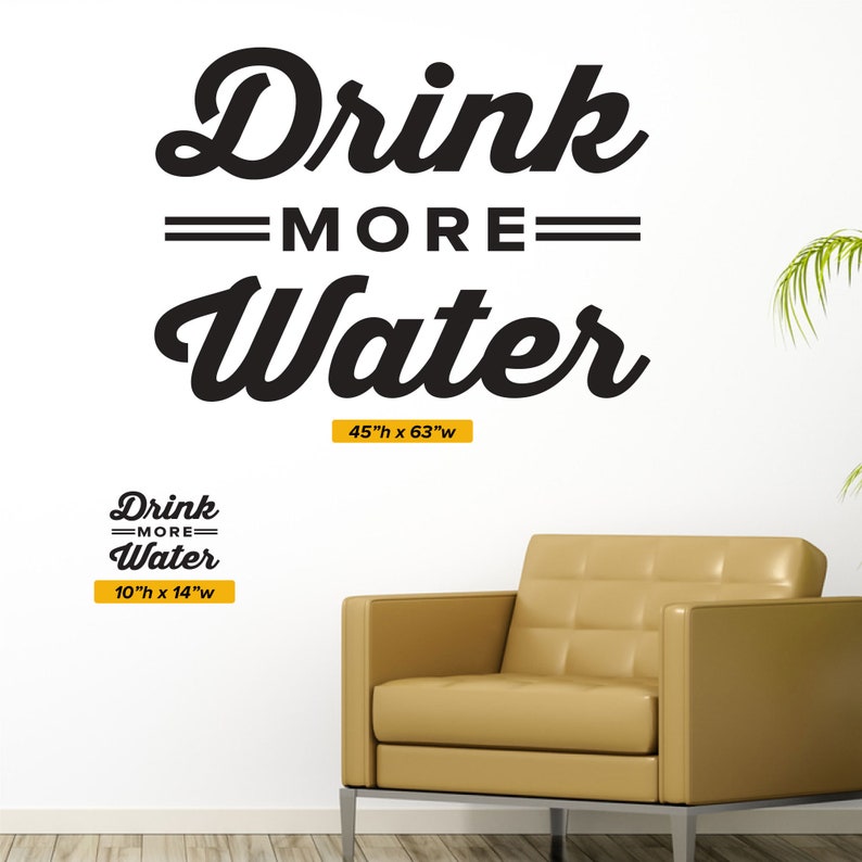 Drink More Water 0327 Hydration H2O Chiropractic Wall Hangings image 2