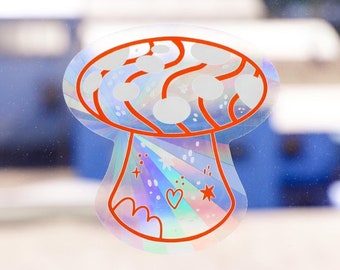 Suncatcher mushrooms stickers