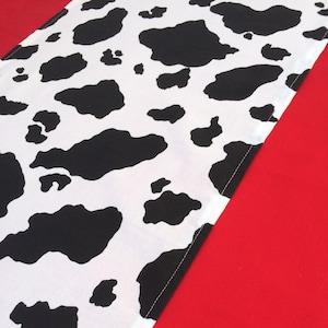 Cowprint Table Runner:  Accent Table Mat or Runner Ideal for a Western Cowboy or Barnyard Party
