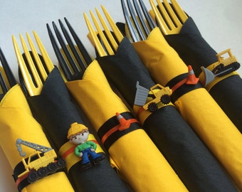 Construction Party Flatware Set: Truck Theme Napkin Rings