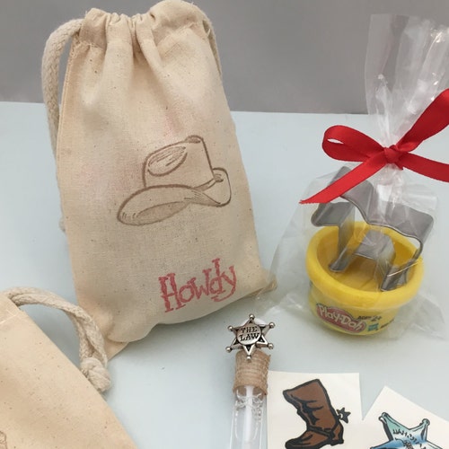 Western Party Favor Western Party Bag Filled With Play Doh Etsy