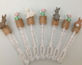 Bunny Party Favor: Bunny Rabbit Party Favor, Easter Bunny Bubble Wands, Bunny Party Supplies