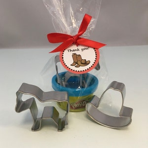 Western Party Favor: Cowboy Party Favor, Playdoh and Cowboy Hat Cutter and Horse Cutter