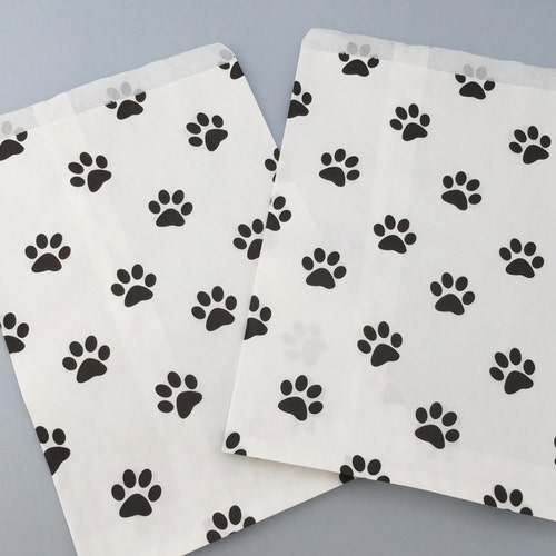 Paw Print Paper Favor Bags Paw Print Candy Bags Etsy
