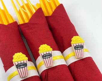 Popcorn Party Cutlery Set: Movie Night Disposable Silverware
