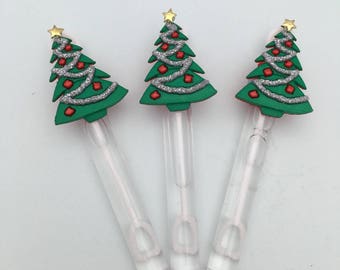 Christmas Tree Bubble Wand: Holiday Party Favors