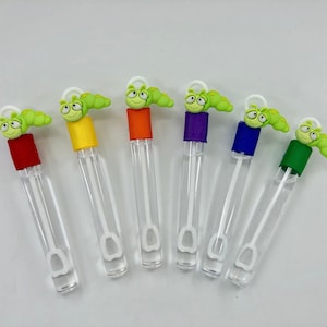 Caterpillar Party Bubble Wand, Caterpillar Party Favor, Hungry Caterpillar Party Favor