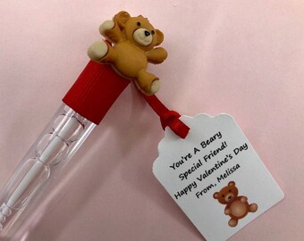 Bear Valentine Bubbles: Classroom Favor