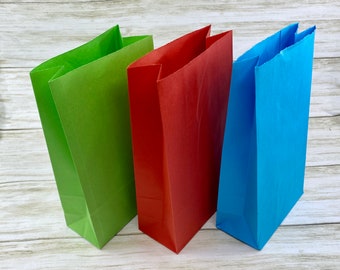 Kolorowe papierowe torebki na upominki z klinem (zestaw 10 sztuk)
