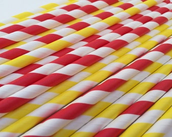 Firetruck Paper Straws - 25 Firetruck Party Straws, Red Firetruck Party Supplies, Fireman Party, Firefighter Party Supplies