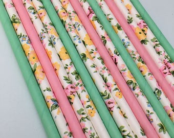 Tea Party Straws, Spring Party Straws, Birthday Party Straws, Easter Party Straws