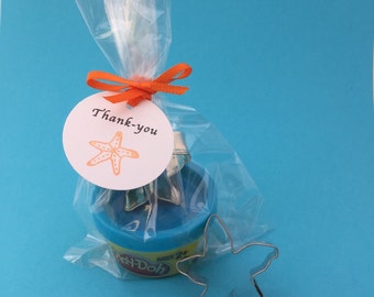 Under the Sea Party Favor: Playdoh and Star Fish Cutter, Ocean Party Favor, Under the Sea Favor