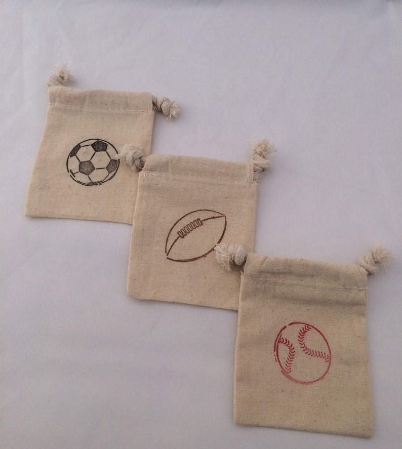 Football Party Favor Bags 5 Drawstring Sports Party Bags Etsy