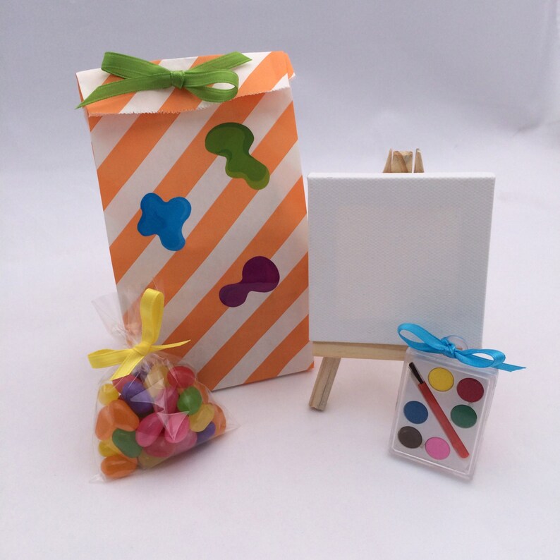 Art Party Favor Bags Filled Mini Canvas Easel Paint Set & Etsy