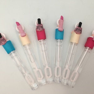 Spa Party Bubble Favors: Beauty Theme, Turquoise Ribbon