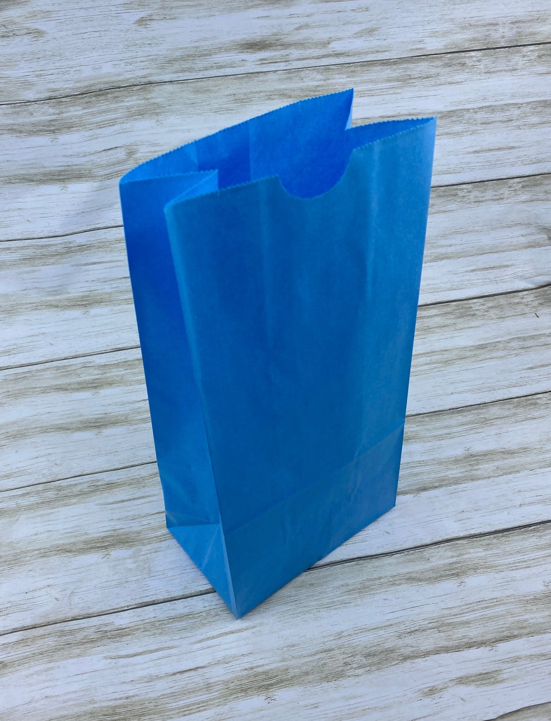 Sky Blue Paper Bags With Gusset, Set of 10, 4 1/2 X 3 1/8 X 9 35/8 Etsy
