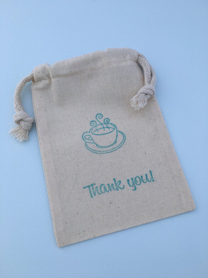 Tea Party Favor Bag Teacup Drawstring Muslin Bags Tea Party Etsy