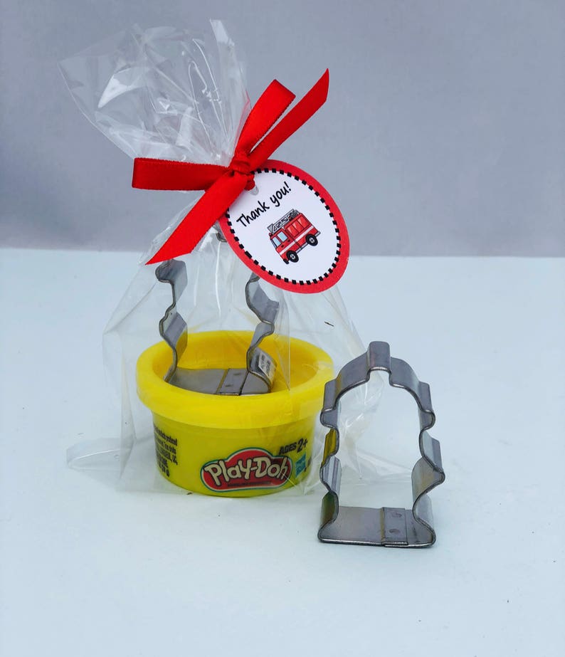 Firetruck Party Favors: Playdoh and Fire Hydrant Cutter Favor, Firetruck Party Supplies, First Responders Party image 1